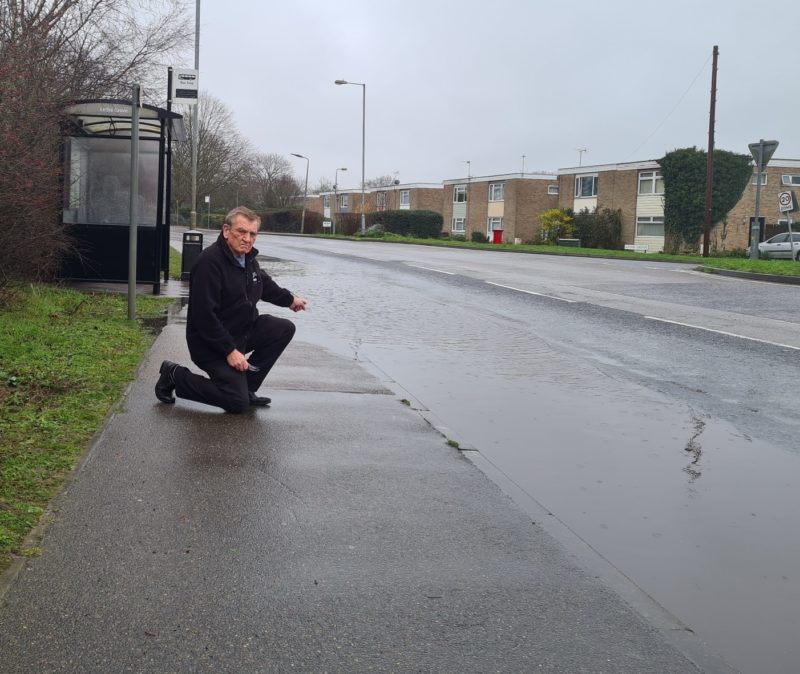 Dave on site - Berechurch Hall Rd flooding