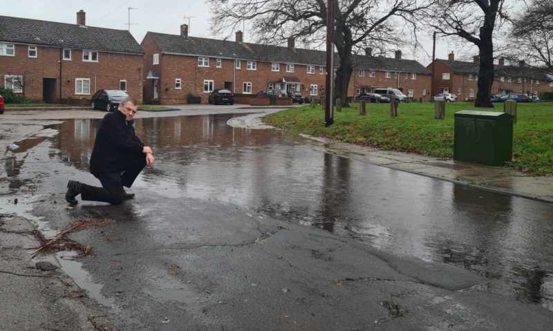 Dave is pushing for action in Moy Road - regular flooding 